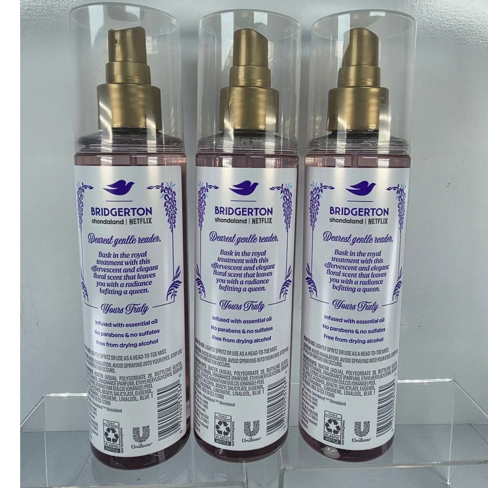 3 Pk Dove Bridgerton Limited Edition Whispering Wisteria Body Mist 8oz